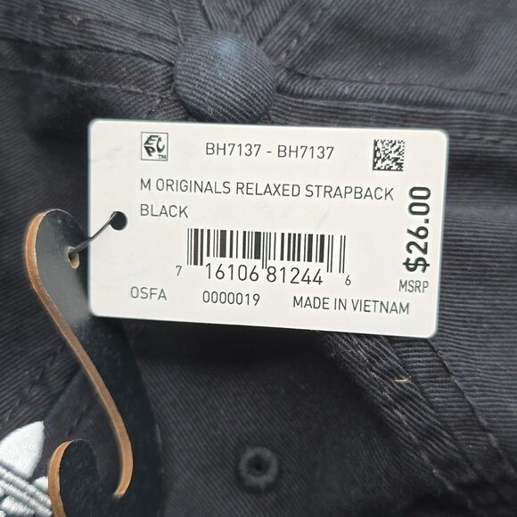 NWT Adidas Relaxed Strap-Back Hat Black OS - Picture 7 of 7
